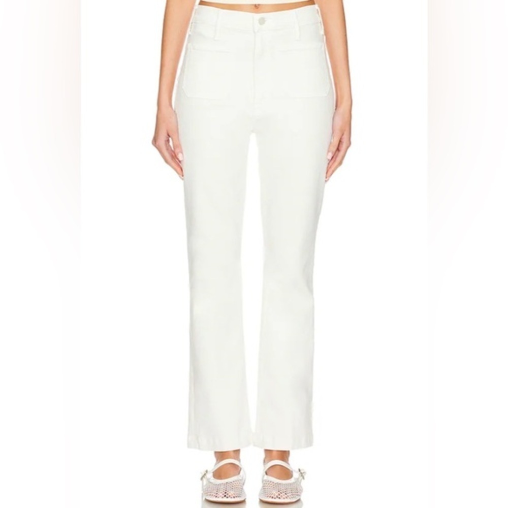 MOTHER The Hustler Patch Pocket Flood in Cream Puffs Size 31 B1027
